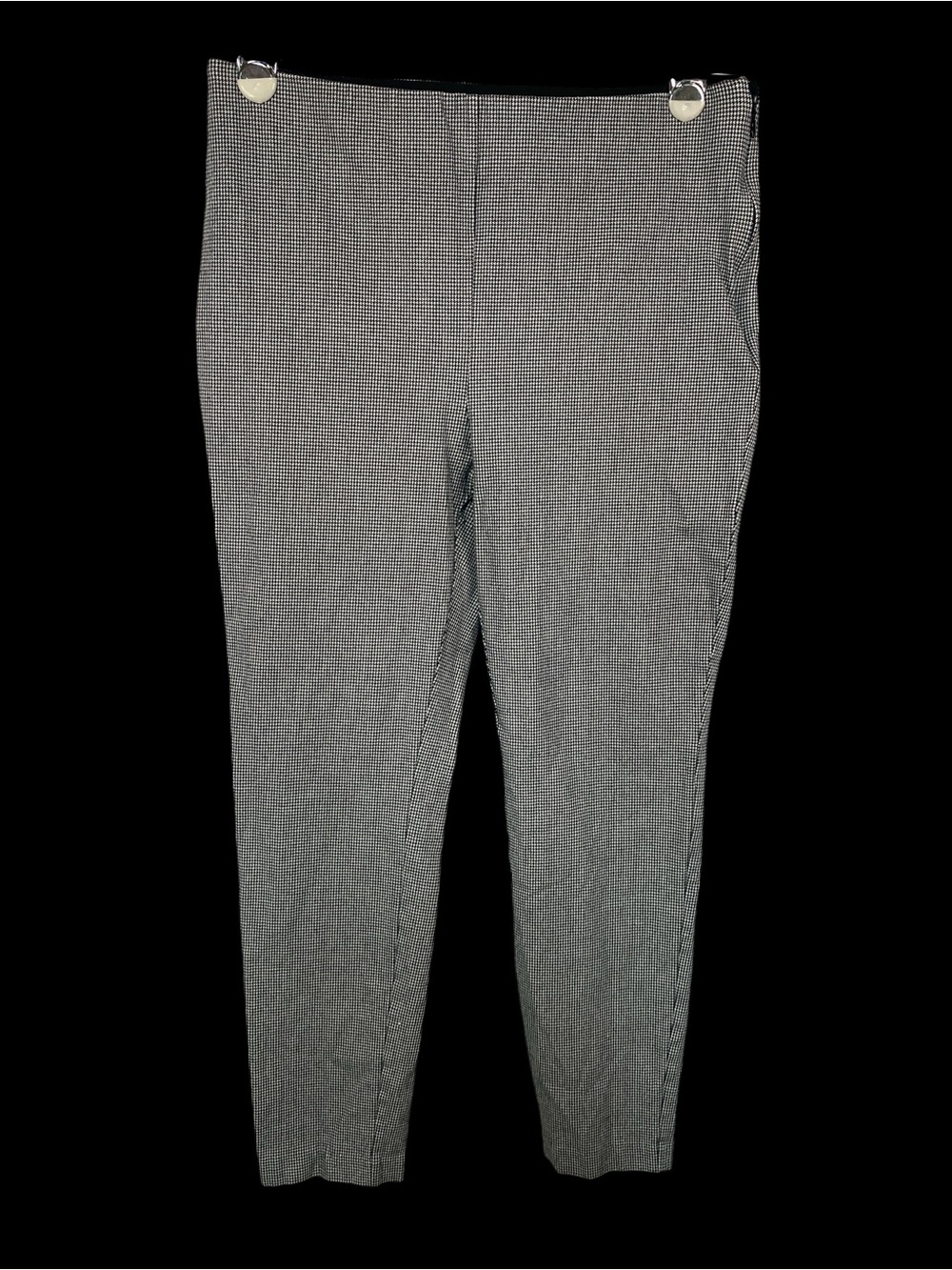 LOFT high Waist Skinny Gray Micro-Houndstooth Pull on Pants Women’s Size 8